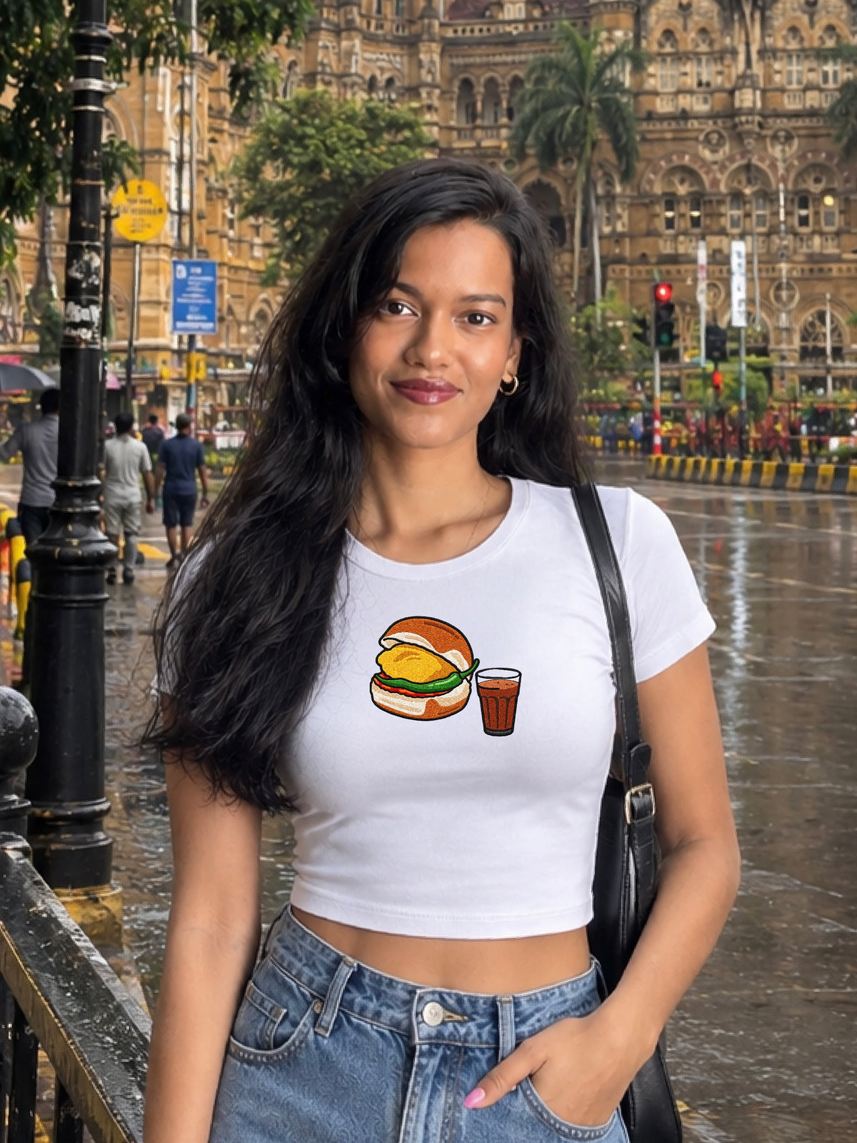Vada Chai Crop Top (Embroidery)