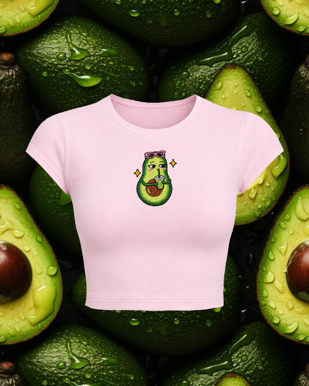 Avocado Matcha Crop Top (Embroidery)