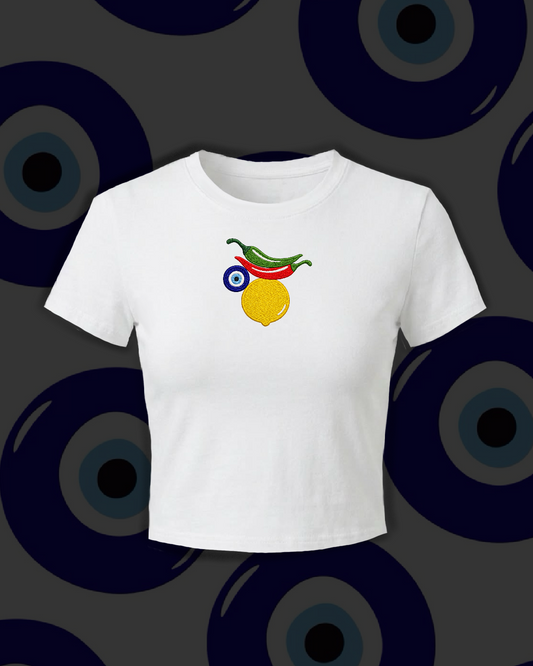 No Naazar Crop Top (Embroidery)