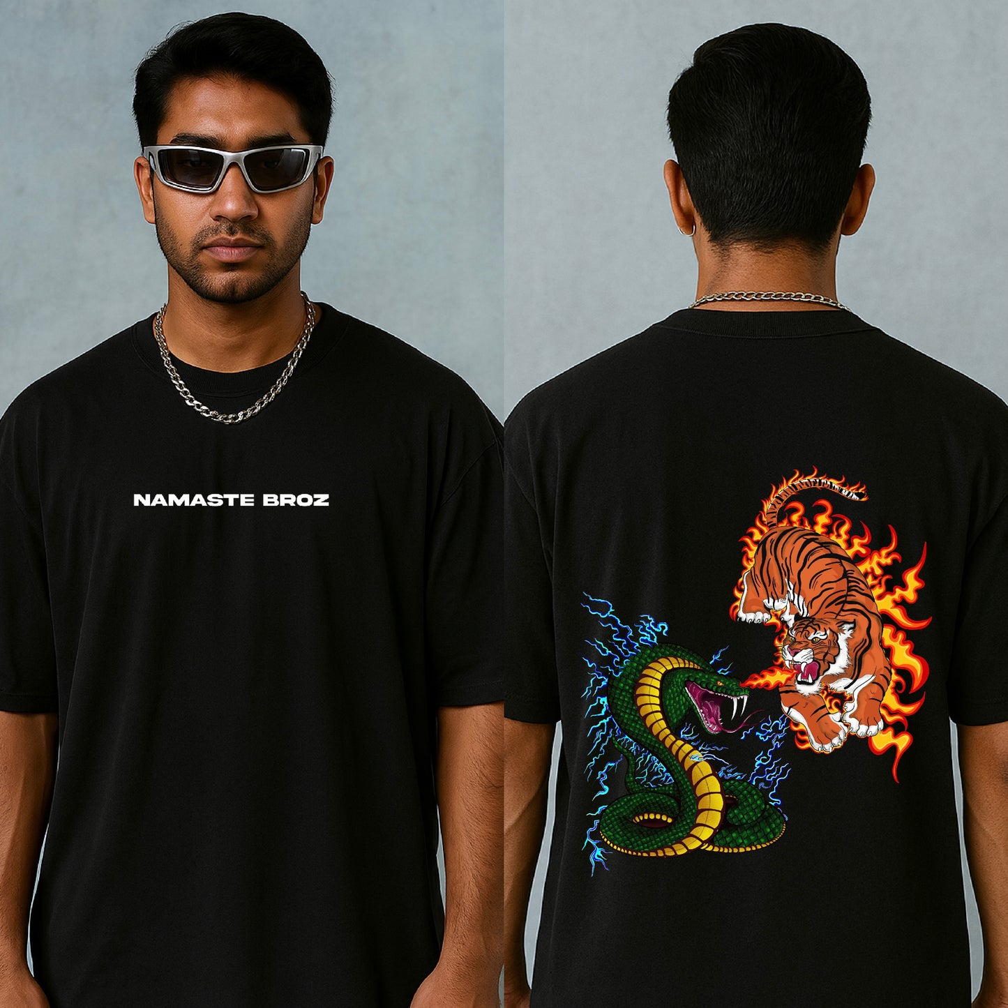 “Naaghra” Tiger & Snake T-shirt